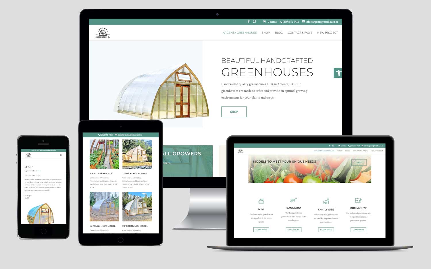 SEO-optimized, multi-device web development for Argenta Greenhouse by Spring Creative. Engineered for high performance and responsive brand consistency.